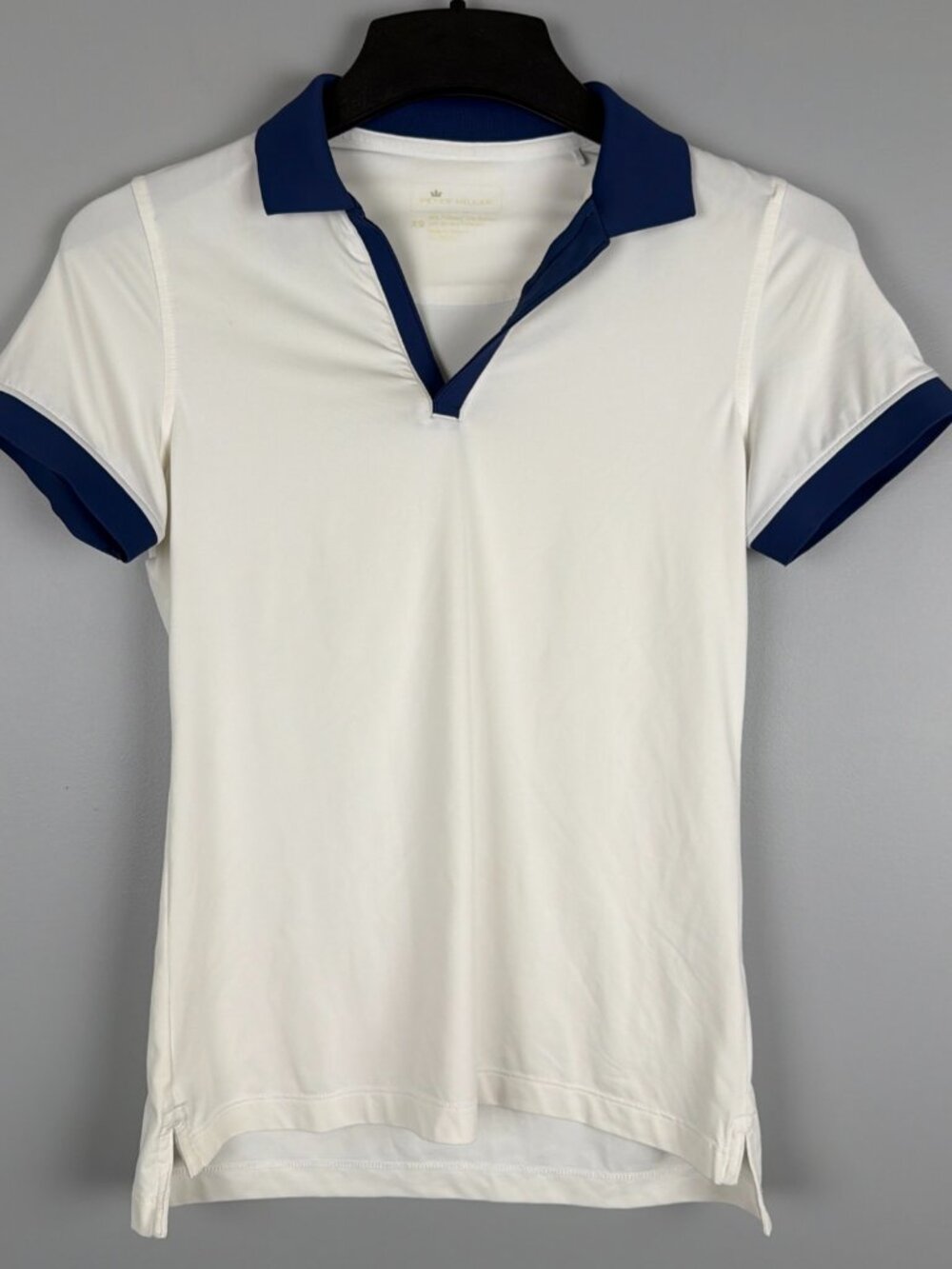 Peter Miller Drop V Polo Shirt Women XS White Tennis Golf Performance Pickleball